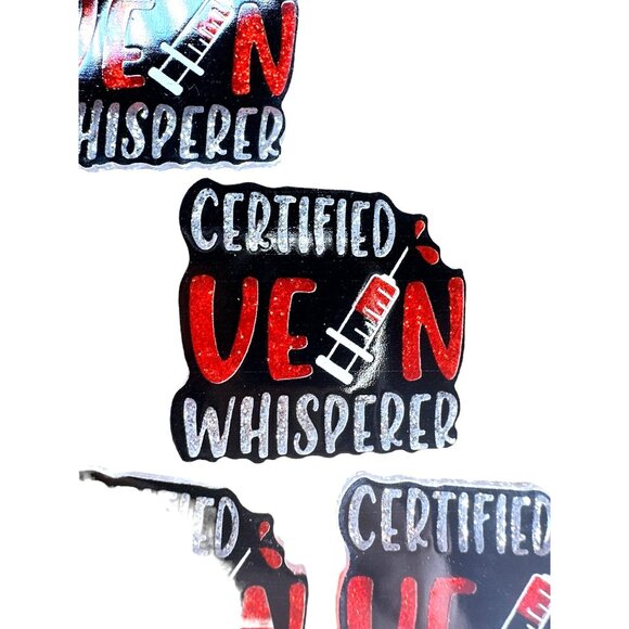 10 pc glitter RN Nurse acrylic phlebotomist flat back charm for badge reels keyr - Picture 3 of 3